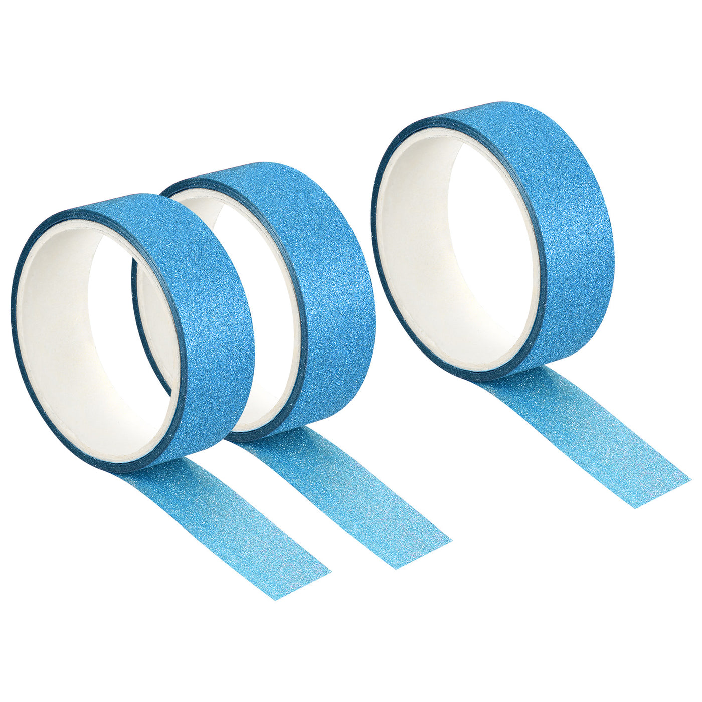 Harfington Glitter Tape, Decorative Craft Tape Light Blue 1.5cm x 3 M Pack of 3