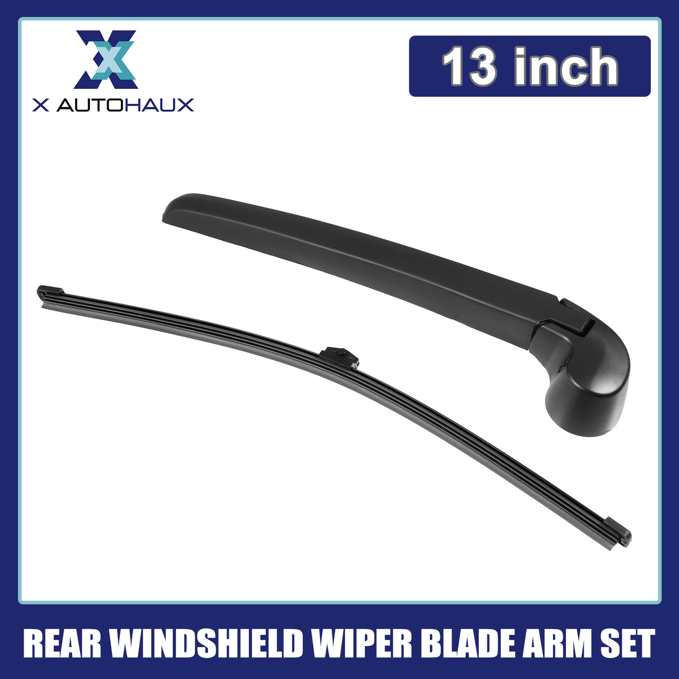 X AUTOHAUX 13inch Rear Windshield Wiper Blade Arm Set for Audi Q5 2008 2009 2010 2011 2012 2013 2014 2015 2016 2017