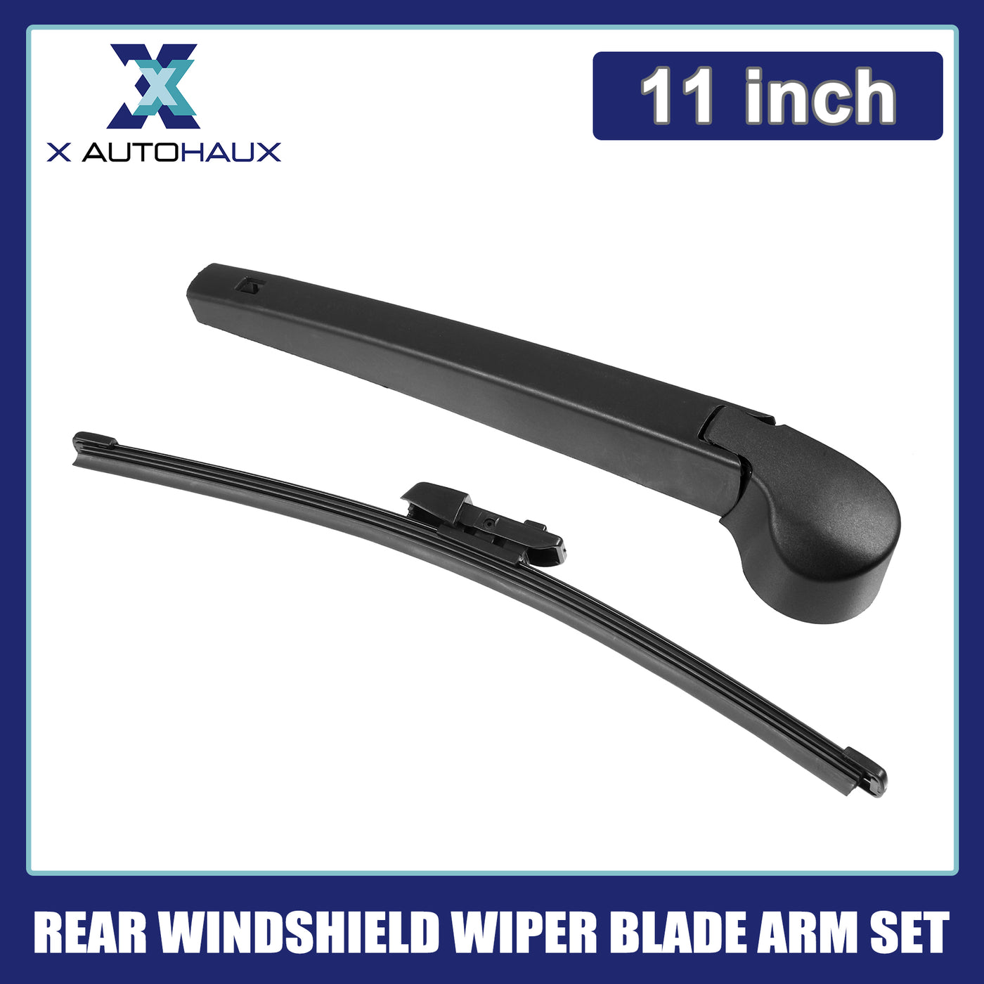 X AUTOHAUX 11inch Rear Windshield Wiper Blade Arm Set for VW Polo Mk5 Hatchback 2009-2018