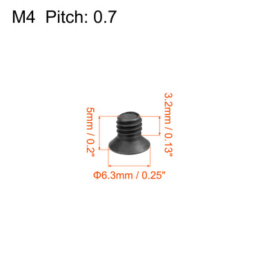 Harfington Uxcell M4 x 5mm Torx Head Set Screws, 0.7 Pitch Carbon Steel Socket Screw, 2Pcs