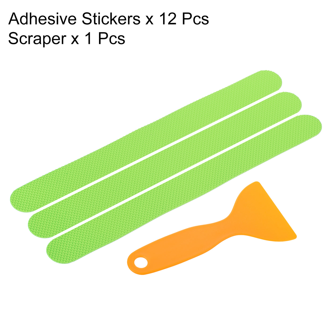 Harfington Non Slip Bathtub Stickers 8 x 0.8 Inch, 12 Pack Square with Scraper, Green