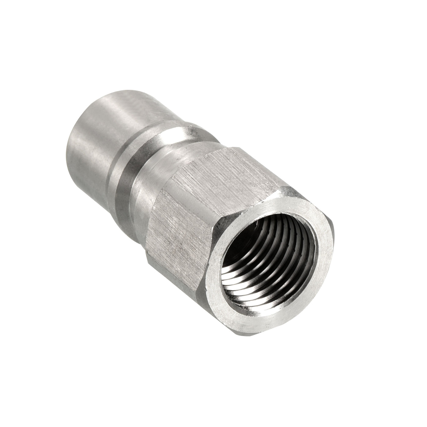 Harfington Hydraulic Quick Connect Male Coupler, Stainless Steel 1/4PT Pipe Fitting Plug Adapter for Construction Agriculture, Silver