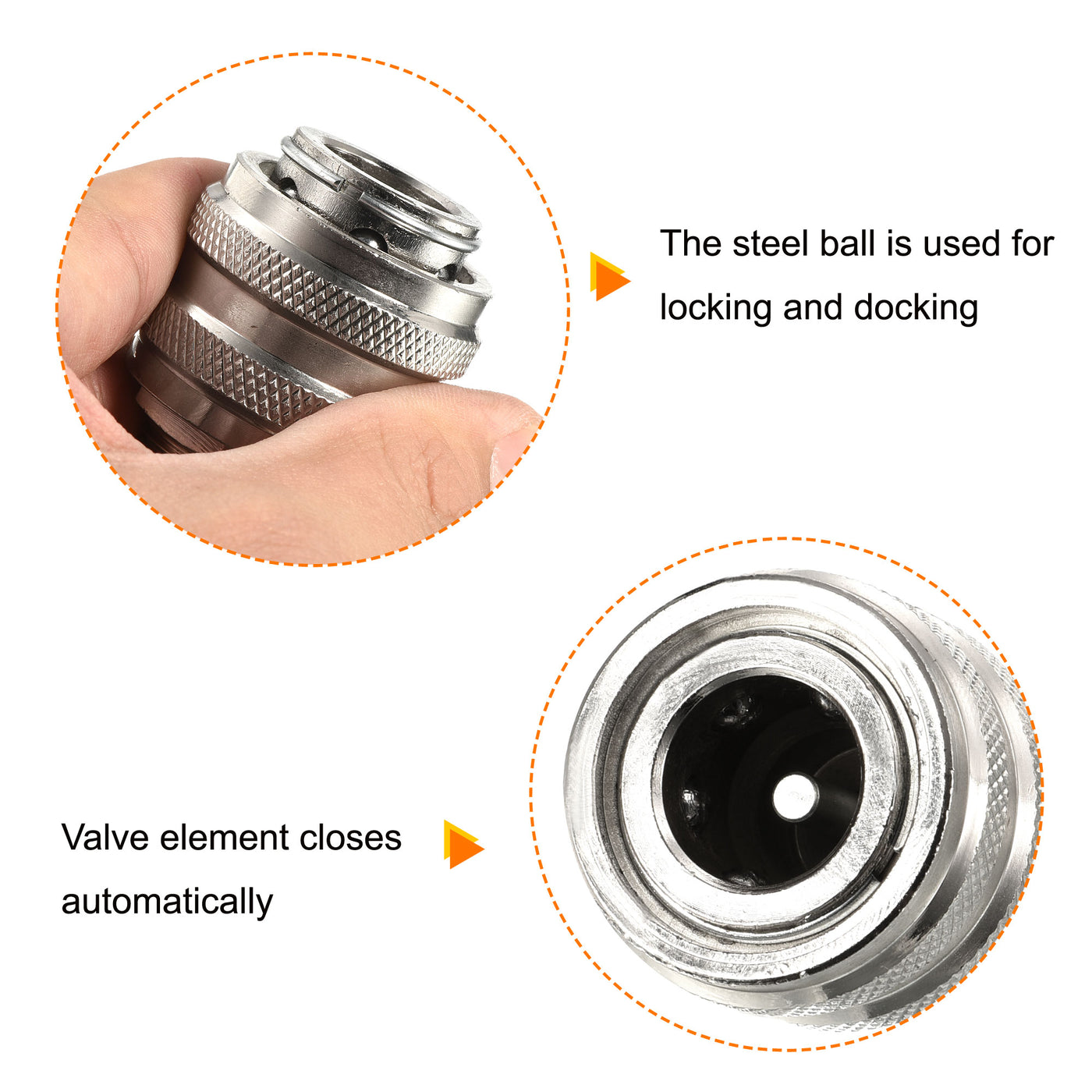 Harfington Hydraulic Quick Connect Coupler, 1 Set M22x1.5mm Male Thread High Pressure Pipe Fitting Plug Adapter for Construction Agriculture with Washer, Silver