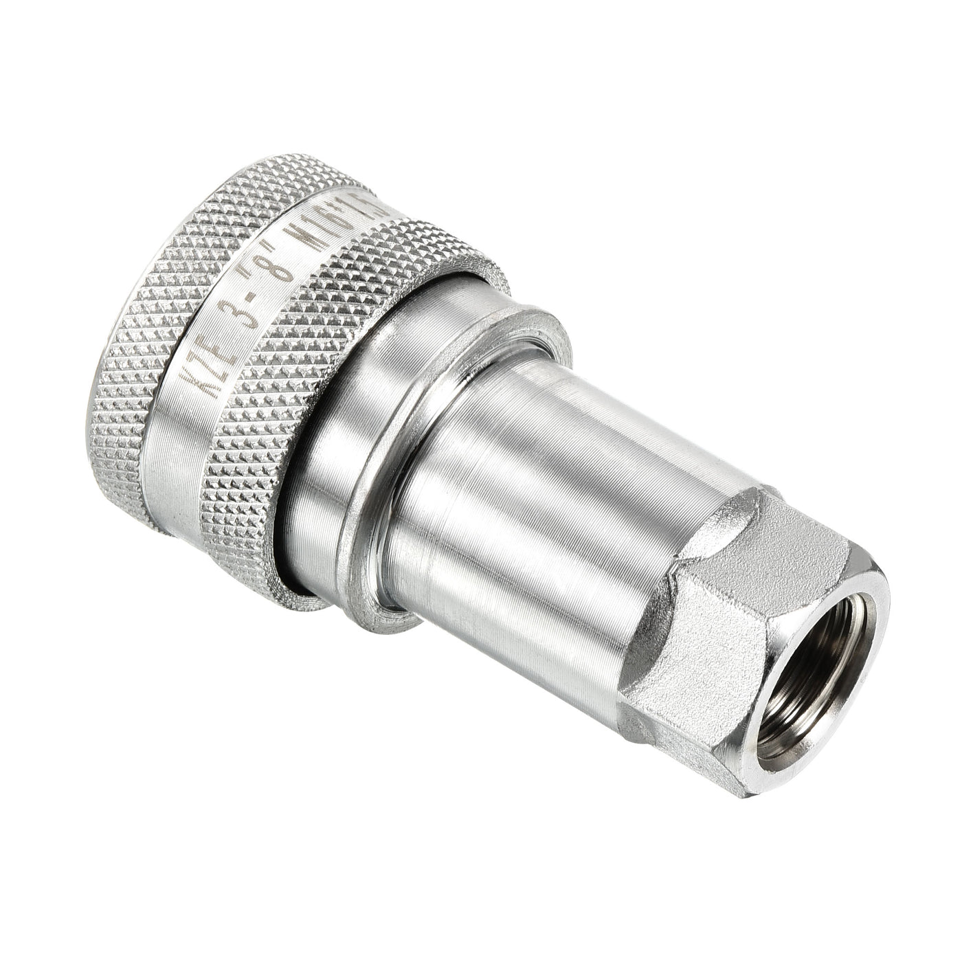 Harfington Hydraulic Quick Connect Coupler, 1 Pack Carbon Steel M16x1.5mm Female Thread 1.38" OD Pipe Fitting Plug Adapter for Construction Agriculture, Silver