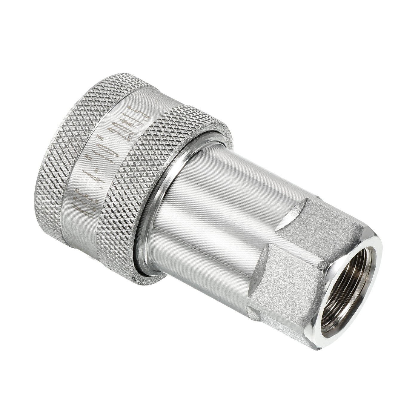Harfington Hydraulic Quick Connect Coupler, 1 Pack Carbon Steel M20x1.5mm Female Thread 1.57" OD Pipe Fitting Plug Adapter for Construction Agriculture, Silver