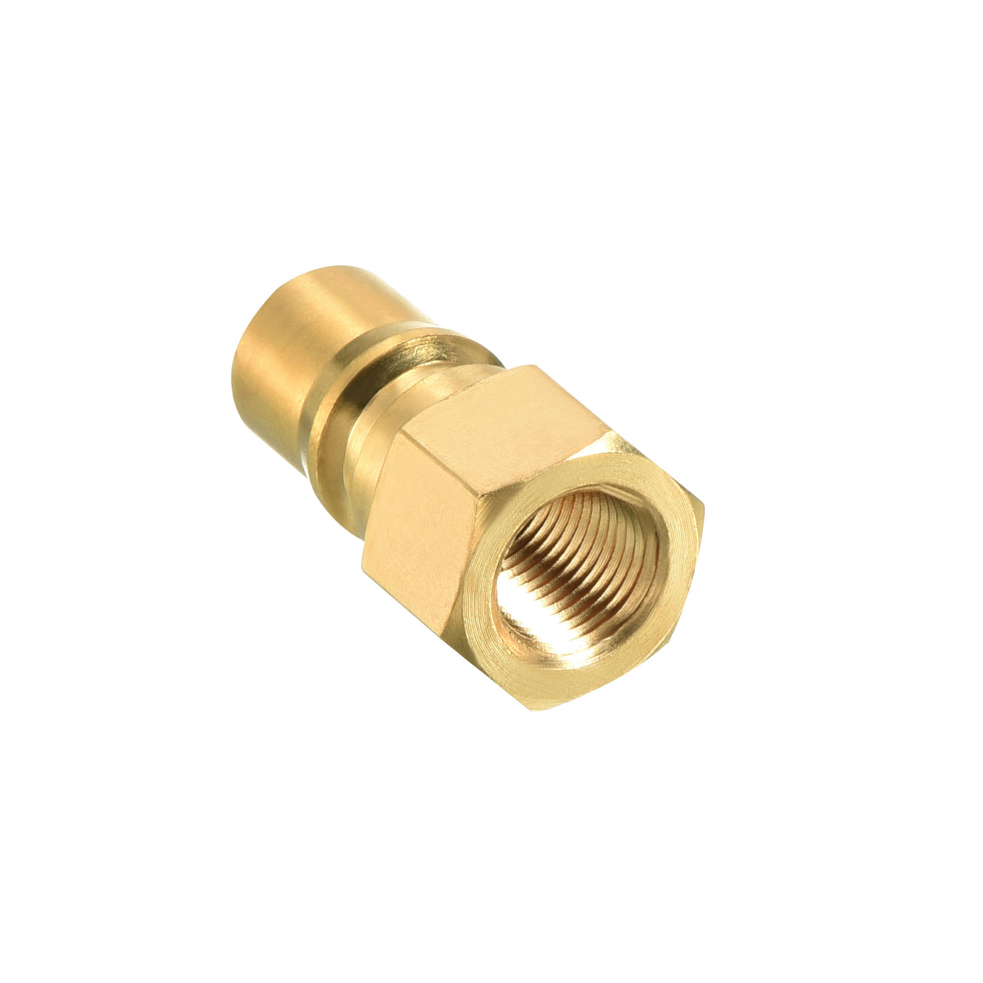 Harfington Hydraulic Quick Connect Male Coupler, Brass 1/8PT Pipe Fitting Plug Adapter for Construction Agriculture, Yellow