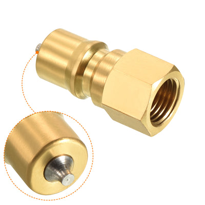 Harfington Hydraulic Quick Connect Male Coupler, Brass 1/4PT Pipe Fitting Plug Adapter for Construction Agriculture, Yellow