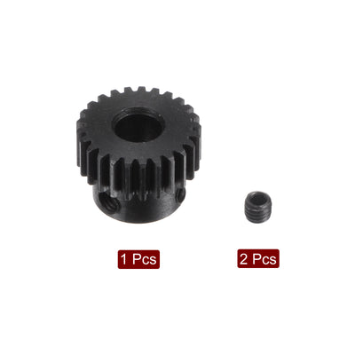 Harfington Uxcell 0.5 Mod 25T 5mm Bore 13.5mm Outer Dia 45# Carbon Steel Motor Pinion Gear Set