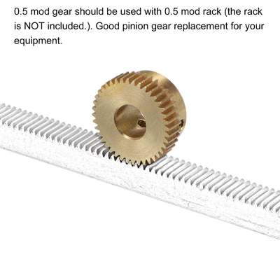 Harfington Uxcell 0.5 Mod 28T 4mm Bore 15mm Outer Dia Brass Motor Rack Pinion Gear with Screws