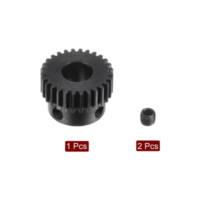 Harfington Uxcell 0.5 Mod 28T 6mm Bore 15mm Outer Dia 45# Carbon Steel Motor Pinion Gear Set
