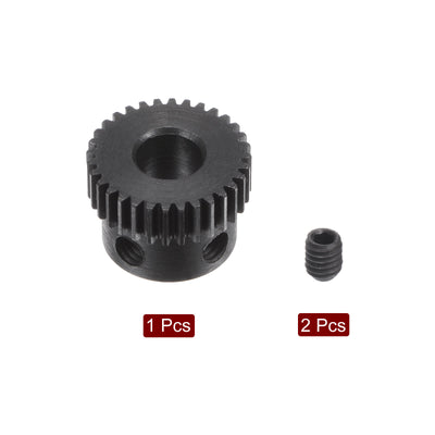 Harfington Uxcell 0.5 Mod 32T 6mm Bore 17mm Outer Dia 45# Carbon Steel Motor Pinion Gear Set