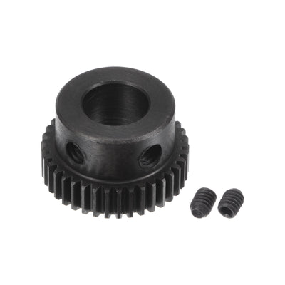Harfington Uxcell 0.5 Mod 38T 8mm Bore 20mm Outer Dia 45# Carbon Steel Motor Pinion Gear Set