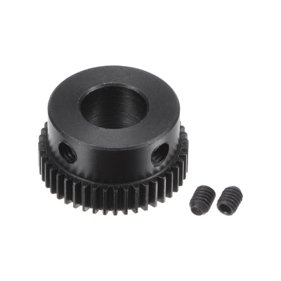 Harfington Uxcell 0.5 Mod 44T 10mm Bore 23mm Outer Dia 45# Carbon Steel Motor Pinion Gear Set