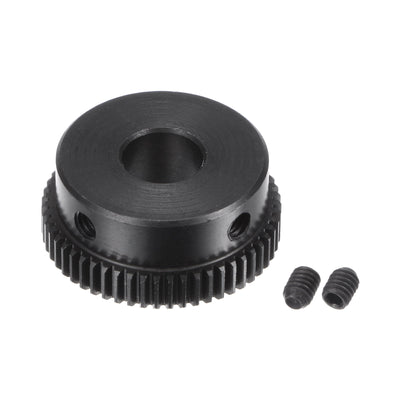 Harfington Uxcell 0.5 Mod 55T 8mm Bore 28.5mm Outer Dia 45# Carbon Steel Motor Pinion Gear Set