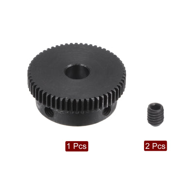 Harfington Uxcell 0.5 Mod 58T 6mm Bore 30mm Outer Dia 45# Carbon Steel Motor Pinion Gear Set