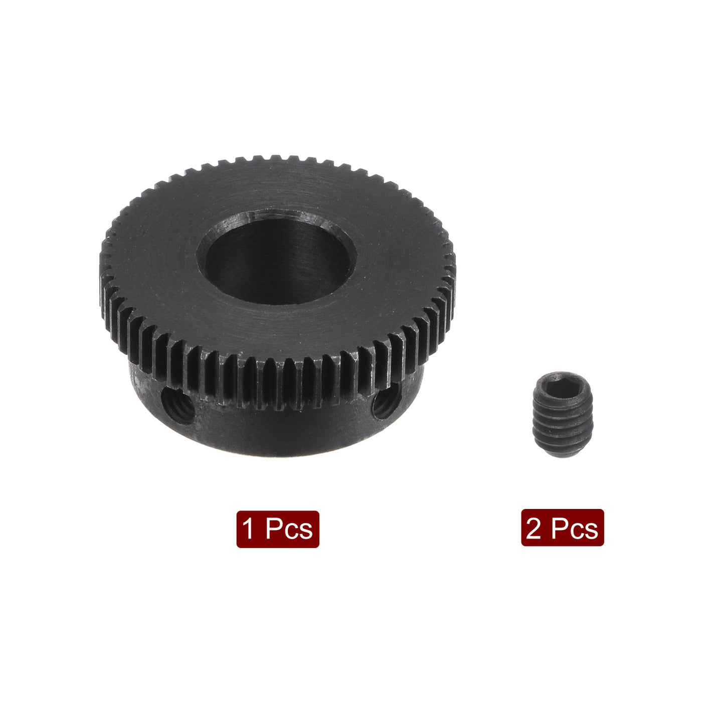 uxcell Uxcell 0.5 Mod 58T 12mm Bore 30mm Outer Dia 45# Carbon Steel Motor Pinion Gear Set