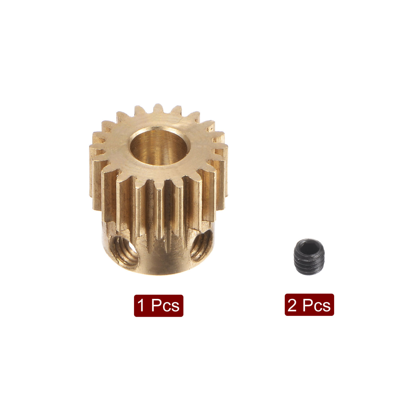 uxcell Uxcell 0.5 Mod 20T 4mm Bore 11mm Outer Dia Brass Motor Rack Pinion Gear with Screws