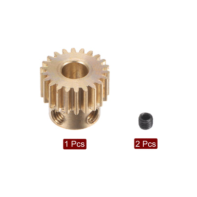 Harfington Uxcell 0.5 Mod 22T 4mm Bore 12mm Outer Dia Brass Motor Rack Pinion Gear with Screws