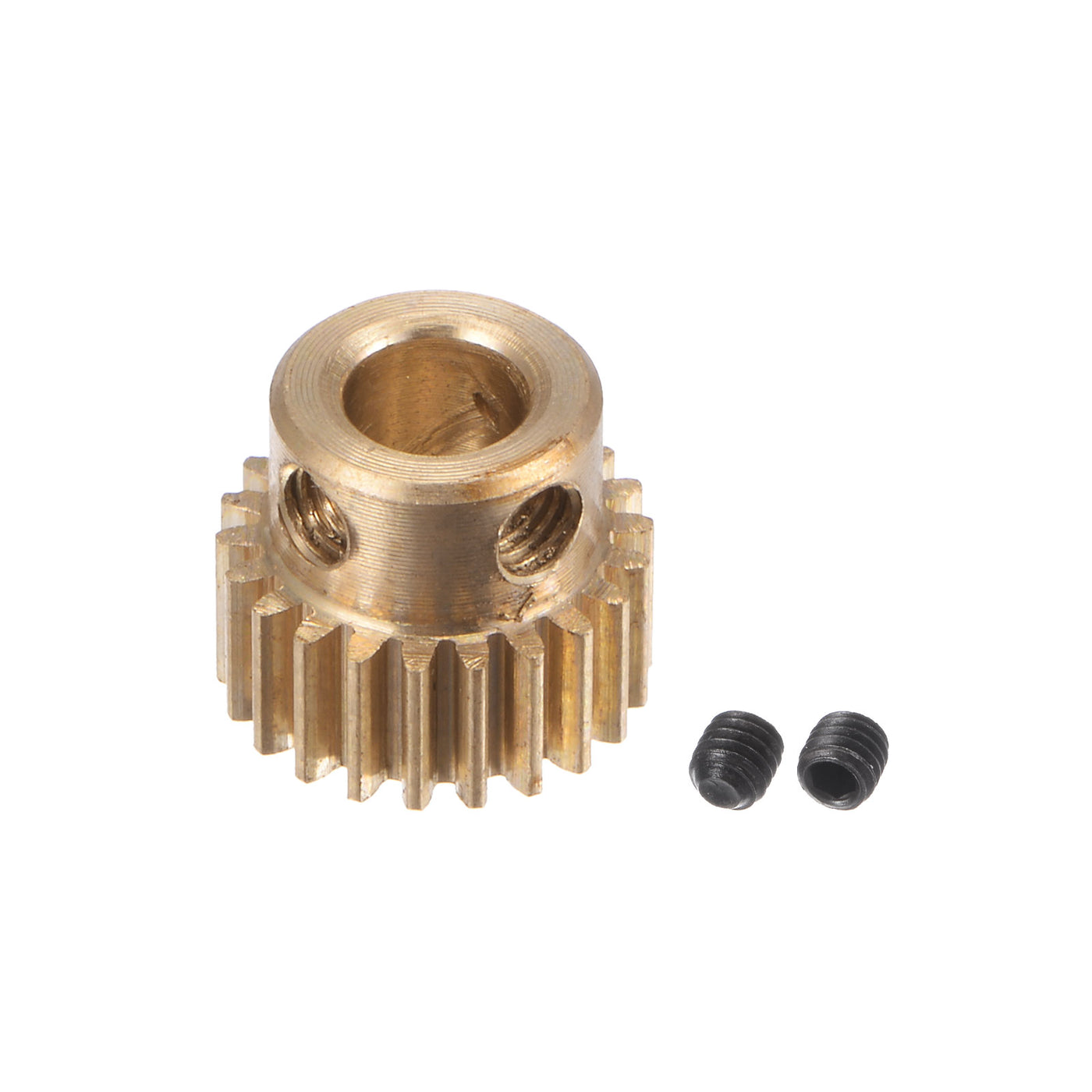 uxcell Uxcell 0.5 Mod 22T 5mm Bore 12mm Outer Dia Brass Motor Rack Pinion Gear with Screws