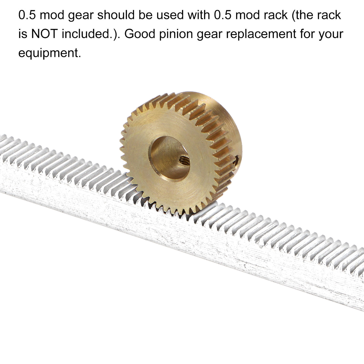 uxcell Uxcell 0.5 Mod 24T 4mm Bore 13mm Outer Dia Brass Motor Rack Pinion Gear with Screws