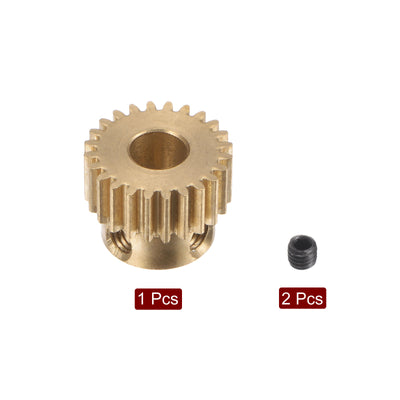 Harfington Uxcell 0.5 Mod 24T 5mm Bore 13mm Outer Dia Brass Motor Rack Pinion Gear with Screws