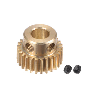Harfington Uxcell 0.5 Mod 26T 5mm Bore 14mm Outer Dia Brass Motor Rack Pinion Gear with Screws