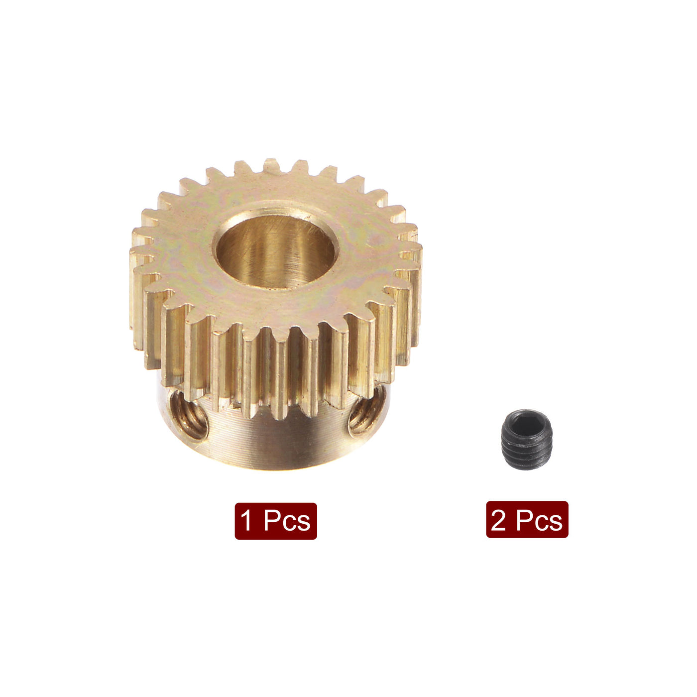 uxcell Uxcell 0.5 Mod 28T 6mm Bore 15mm Outer Dia Brass Motor Rack Pinion Gear with Screws