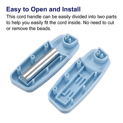 Harfington Uxcell Blinds Chain Handle, 8Pcs 80mm Roller Shade Cord Weights for Window Parts, Blue