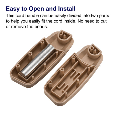 Harfington Uxcell Blinds Chain Handle, 8Pcs 80mm Roller Shade Cord Weights for Window Parts, Brown