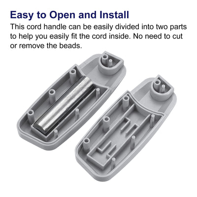 Harfington Uxcell Blinds Chain Handle, 8Pcs 80mm Roller Shade Cord Weights for Window Parts, Grey