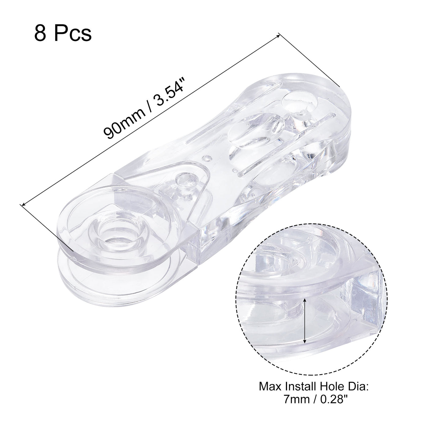 uxcell Uxcell Blinds Chain Handle, 8Pcs 90mm Roller Shade Cord Weights for Window Parts, Clear