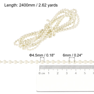 Harfington Uxcell 2.62 Yards Blinds Beaded Chain Roller Shade Cord for Window Repair Parts, Beige