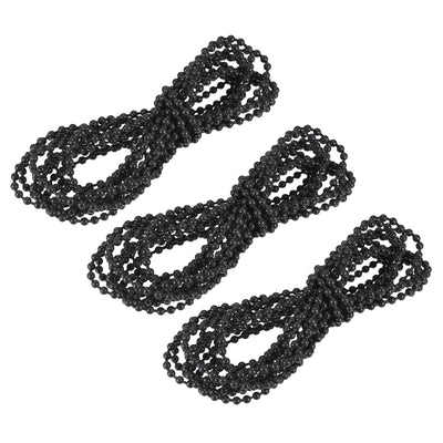 Harfington Uxcell 4.37 Yards Blinds Beaded Chain 3Pcs Roller Shade for Window Repair Parts, Black