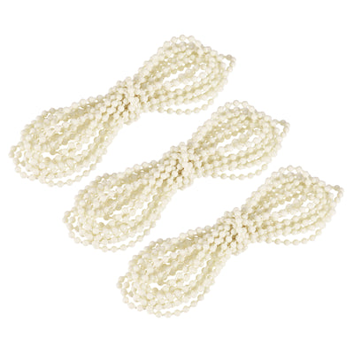 Harfington Uxcell 4.37 Yards Blinds Beaded Chain 3Pcs Roller Shade for Window Repair Parts, Beige