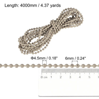 Harfington Uxcell 4.37 Yards Blinds Beaded Chain Roller Shade Cord for Window Repair Parts, Khaki
