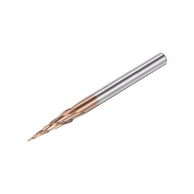 Harfington Uxcell 0.5mm x 4mm 13.3 Degree Angle TiSiN Coated Carbide Tapered Ball Nose End Mill