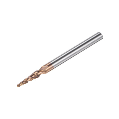 Harfington Uxcell 1.5mm x 4mm 9.5 Degree Angle TiSiN Coated Carbide Tapered Ball Nose End Mill