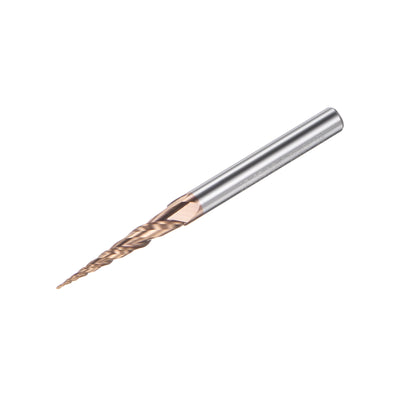 Harfington Uxcell 0.5mm x 4mm 9.76 Degree Angle TiSiN Coated Carbide Tapered Ball Nose End Mill