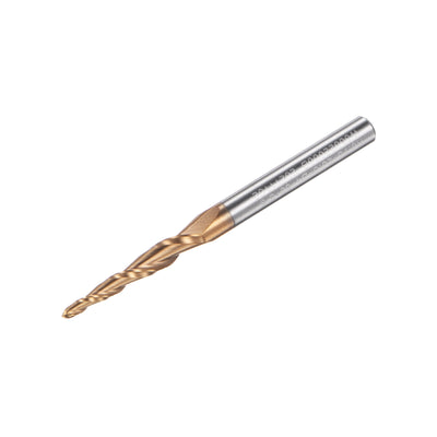 Harfington Uxcell 1.5mm x 4mm 7 Degree Angle TiSiN Coated Carbide Tapered Ball Nose End Mill