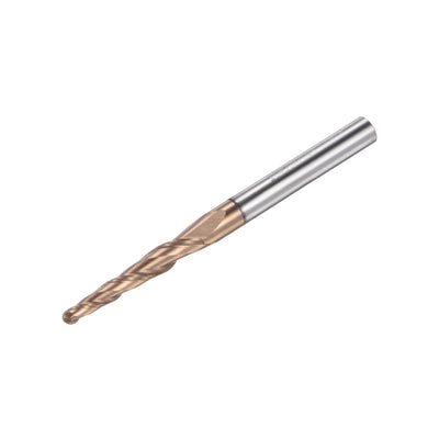 Harfington Uxcell 2mm x 4mm 5.6 Degree Angle TiSiN Coated Carbide Tapered Ball Nose End Mill