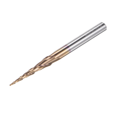 Harfington Uxcell 1mm x 6mm 9.38 Degree Angle TiSiN Coated Carbide Tapered Ball Nose End Mill
