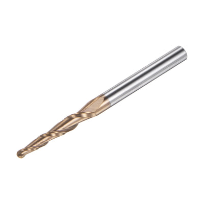 Harfington Uxcell 3mm x 6mm 6.08 Degree Angle TiSiN Coated Carbide Tapered Ball Nose End Mill