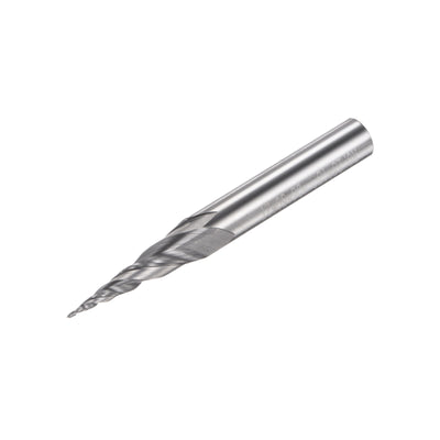 Harfington Uxcell 0.5mm x 6mm 15 Degree Angle Uncoated Carbide 2 Flute Tapered Ball Nose End Mill