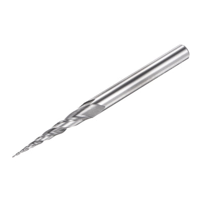Harfington Uxcell 0.5mm x 6mm 10 Degree Angle Uncoated Carbide 2 Flute Tapered Ball Nose End Mill