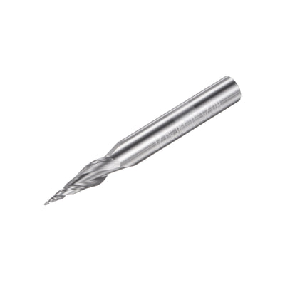 Harfington Uxcell 0.5mm x 6mm 20 Degree Angle Uncoated Carbide 2 Flute Tapered Ball Nose End Mill