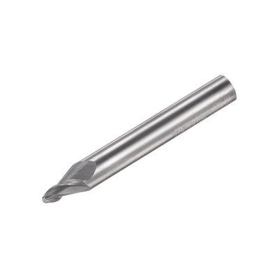 Harfington Uxcell 2mm x 6mm 30 Degree Angle Uncoated Carbide 2 Flute Tapered Ball Nose End Mill
