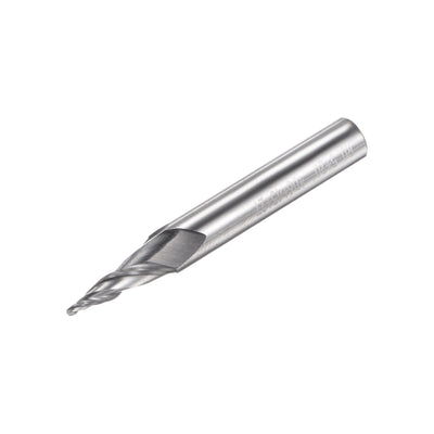 Harfington Uxcell 1mm x 6mm 20 Degree Angle Uncoated Carbide 2 Flute Tapered Ball Nose End Mill