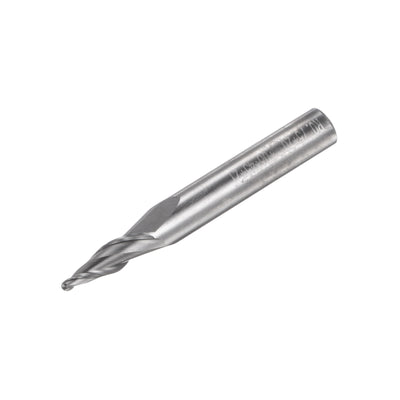 Harfington Uxcell 1.5mm x 6mm 20 Degree Angle Uncoated Carbide 2 Flute Tapered Ball Nose End Mill