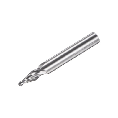 Harfington Uxcell 2mm x 6mm 20 Degree Angle Uncoated Carbide 2 Flute Tapered Ball Nose End Mill