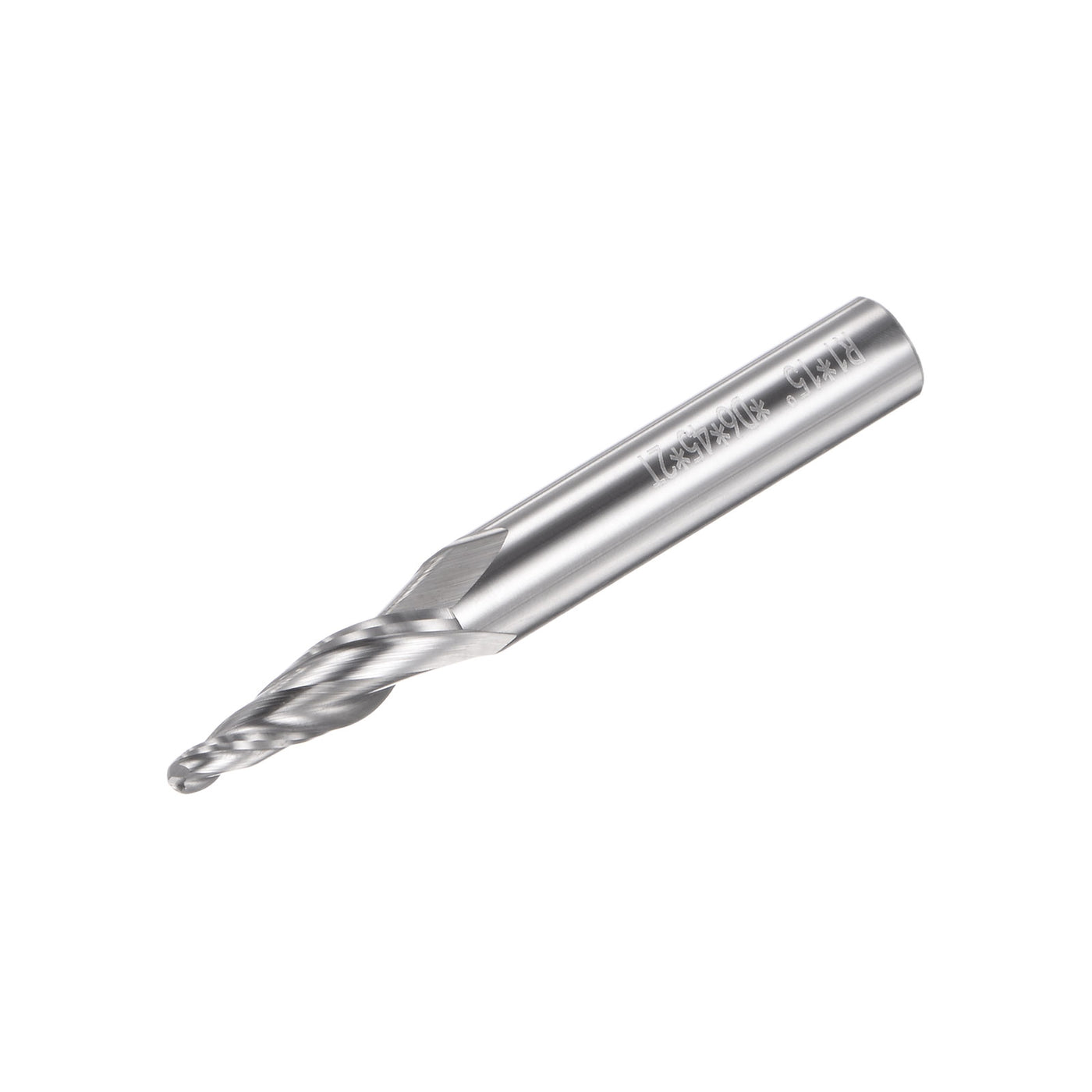 uxcell Uxcell 2mm x 6mm 15 Degree Angle Uncoated Carbide 2 Flute Tapered Ball Nose End Mill